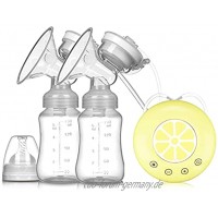 Milchpumpen Einzel- Doppel-Milchpumpe BPA-frei Leistungsstarke Milchpumpen USB Elektrische Milchpumpe mit Baby-Milchflasche Kalt-Wärmekissen Farbe: SET2-Gelb
