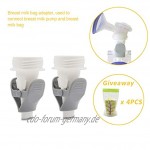 Muttermilch Gefrierbeutel Clip Mutterschaft Muttermilch Aufbewahrungsbeutel Clip Adapter für Milchpumpe mit 4 Stück Muttermilchbeutel