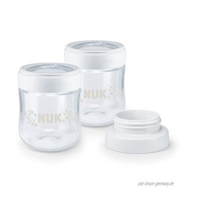 NUK Nature Sense Muttermilchbehälter mit Milchpumpen-Adapter All in One 2 Stück 150ml weiß