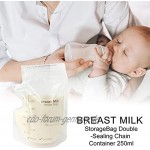 PIGMANA 60 STÜCKE Baby Muttermilch Beutel Muttermilch Aufbewahrungs Beutel Gefrierbeutel Für Muttermilch BPA-freien Selbststehende Milchsammel Beutel Ketten Behälter Mit Doppelter Respectable