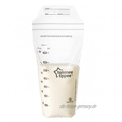 Tommee Tippee Closer to Nature 36 vorsterilisierte Muttermilchbeutel auslaufsicher 350ml Fassungsvermögen
