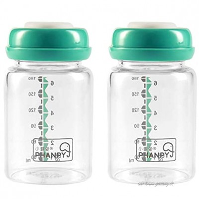 TOYANDONA 2 Stück Muttermilchflaschen Glas Muttermilch Aufbewahrungspumpenflaschen Tragbare Weithalsflaschen Milchpumpe Ersetzen Reisen im Freien
