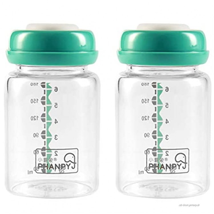 TOYANDONA 2 Stück Muttermilchflaschen Glas Muttermilch Aufbewahrungspumpenflaschen Tragbare Weithalsflaschen Milchpumpe Ersetzen Reisen im Freien