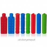 8 Packungen Bleistift Topper für Kinder ANSUG Silicone Therapy Toys Ungiftiges sensorisches Kauspielzeug für Kinder für besondere Bedürfnisse Beißhilfe Angst