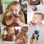 Haakaa Fruchtsauger Baby ab 4 monate Schnuller Marine 100% Silikon Beißring für Obst BPA Frei Sichere Selbstfütterung