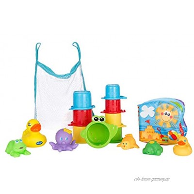 Playgro Badespielzeug-Set 16-teilig Ab 6 Monaten BPA-frei Badespielzeug Geschenkset 40115