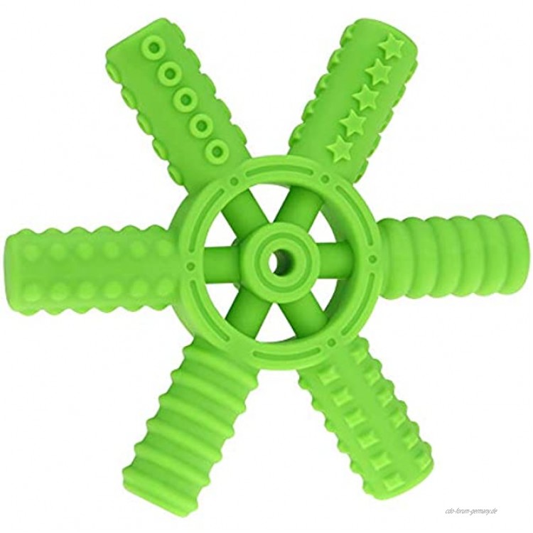 Sensory Chew Stick Spielzeug für Jungen Mädchen Kinder Kinder mit Autismus ADHS SPD Panny & Mody Silikon Ruder Beißring Spielzeug Zahnen zäh mit 6 einzigartigen Texturen grün