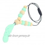 TOYANDONA Zahnen Silikon Feder Halskette Kauen Spielzeug Baby Hals Anhänger Zahnen Halskette für Baby Kinder