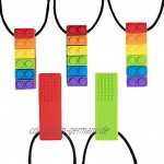 Yeglg 5 x sensorische Kau-Halskette sensorisches Spielzeug für Autismus-Kinder oder Babys ab 3 Monaten ungiftiges Kau-Halskette für Kinder zum Zahnen von Autistik Angstzuständen