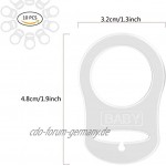TankerStreet 10 Stück Silikonring Adapter Baby Ring Adapter für Schnullerketten Klar Silikon-Button Stil Schnalle Halterungen den Fall Verhindern Transparent
