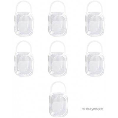 EXCEART Schnullerbox Staubdichter Schnullerhalter Baby Beißringbehälterhalter Zubehör für Reisen zu Hause im Freien Reisezubehör 7 Stück Weiß