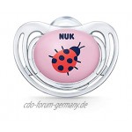 Nuk Freestyle Schnuller mit Ring & Schnullerbox 0-6 Monate Silikon BPA-frei Rosa 2 Stück