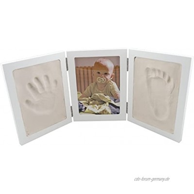 Bieco Abdruckbild Komplettset Gipsabdruck Baby Hand und Fuß | 3D Bilderrahmen | Baby Abdruckset | Gibsabdruckset Baby Hand und Fuß | Bilder Set mit Rahmen | Gibsabdruckset Hände | Fußabdruck Baby