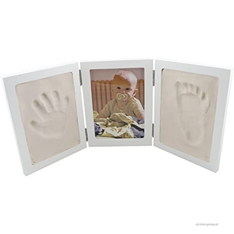 Bieco Abdruckbild Komplettset Gipsabdruck Baby Hand und Fuß | 3D Bilderrahmen | Baby Abdruckset | Gibsabdruckset Baby Hand und Fuß | Bilder Set mit Rahmen | Gibsabdruckset Hände | Fußabdruck Baby