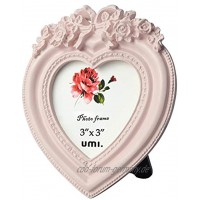 Brand Umi Kleiner Baby Bilderrahmen in Herzform für Bild 3x3 Rosa Tischplatten als Dekorahmen