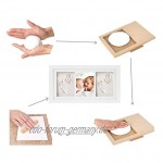 Holzsammlung Bilderrahmen Baby 3D Handabdruck und Fußabdruck Personalisierter Bilderrahmen aus Holz mit Ungiftigem Lehm Andenken Set für Baby Geschenk Größe33 x 18 x 2 CM #3
