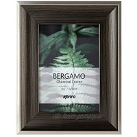 Kenro Bergamo BERG1318C Bilderrahmen Holzoptik 13 x 18 cm Dunkelgrau mit silberfarbenem Rand