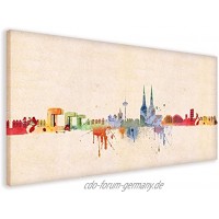 Kunst Druck auf Leinwand Skyline Köln DiChyk div. Farben & Größen Bild fertig auf Keilrahmen ! Graffiti Like Banksy Art Gemälde Kunstdrucke W 40x80cm