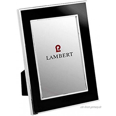 Lambert Fotorahmen Rahmen Bilderrahmen Portland Emaille Versilbert Schwarz Maße Foto BxH: 10 x 15 cm