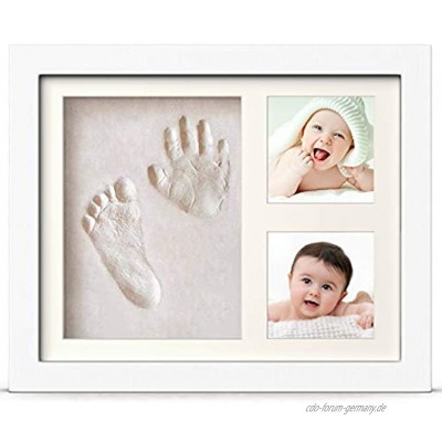 PewinGo Baby Handabdruck und Fußabdruck Set Gipsabdruck Baby Hand und Fuß mit Echtholz Bilderrahmen- Perfekte Geschenkidee für Kleinkinder Mütter und Väter Erinnerungen für die Ewigkeit