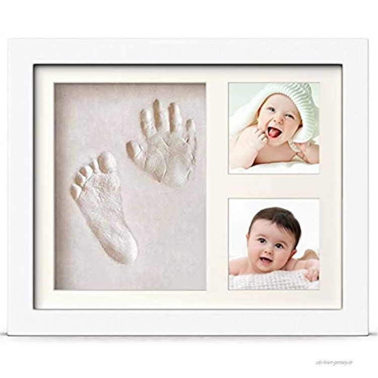PewinGo Baby Handabdruck und Fußabdruck Set Gipsabdruck Baby Hand und Fuß mit Echtholz Bilderrahmen- Perfekte Geschenkidee für Kleinkinder Mütter und Väter Erinnerungen für die Ewigkeit