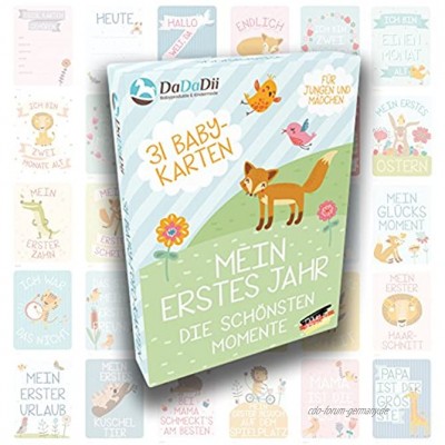 31 Baby Foto Karten für das erste Lebensjahr von DaDaDii I Babygeschenk zur Geburt I Für Jungen und Mädchen