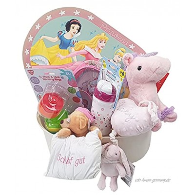 Baby Geschenkkorb Mädchen Geschenk für Geburt oder Taufe pink