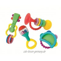 Infantino 315074-01 Babys Erstes Beißring- und Spielmusikset – Baby Geschenkset mit Beißringen und Rasseln in Instrumenten-Form mehrfarbig