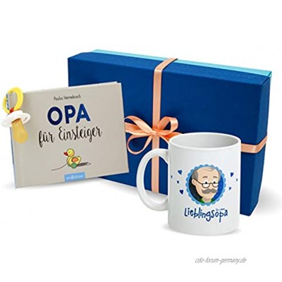 MyOma Opa Werden Geschenk Geschenk Set Opa mit Buch Opa für Einsteiger Opa Tasse Schnuller + GRATIS Glückwunschkarte Opa Geschenk – werdender Opa Geschenk – Geschenk für Opa Geschenk Opa