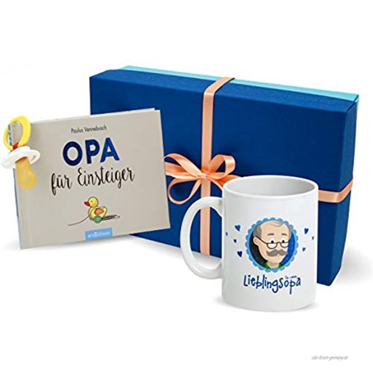 MyOma Opa Werden Geschenk Geschenk Set Opa mit Buch Opa für Einsteiger Opa Tasse Schnuller + GRATIS Glückwunschkarte Opa Geschenk – werdender Opa Geschenk – Geschenk für Opa Geschenk Opa