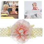 Baby girl floral stirnbänder künstliche elastische kopfstück süße gestrickte headwear weiß rosa glücklich spielzeug