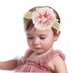 Baby girl floral stirnbänder künstliche elastische kopfstück süße gestrickte headwear weiß pink