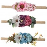 Baby-Stirnband-Set Baby-Stirnbänder weiche Kleinkind-Frisedress-Headwear mit Simulation Blumen weiß lila