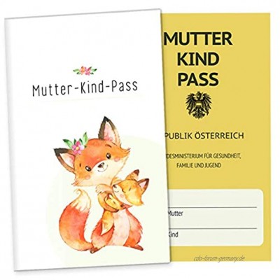 Mutter-Kind-Passhülle 3-teilig Hab dich lieb Schwangerschaft schöne Geschenkidee MuKi-Pass Österreich ohne Personalisierung Fuchs