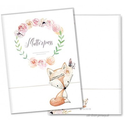 Mutterpasshülle 3-teilig Cute Boho Fuchs schöne Geschenkidee Schutzhülle Mutterpass ohne Personalisierung Fuchs