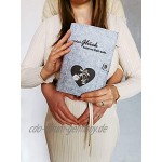 Mutterpasshülle Mutterkindpass aus Filz grau – Personalisierte Babygeschenke für Mütter DE & Österreich inkl. Platz für U-Heft und Ultraschallbild