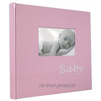 Dörr quadratisch Baby Traditionelles Fotoalbum mit 60 Seiten pink 23,5 cm