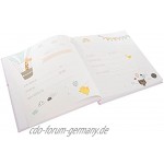 goldbuch Babyalbum Wonderland im Turnowsky Design Kunstdruck Fotoalbum mit 60 weiße Pergamin & 4 illustrierte Seiten Baby Album zum Einkleben Papier Rosa ca. 30 x 31 x 4 cm