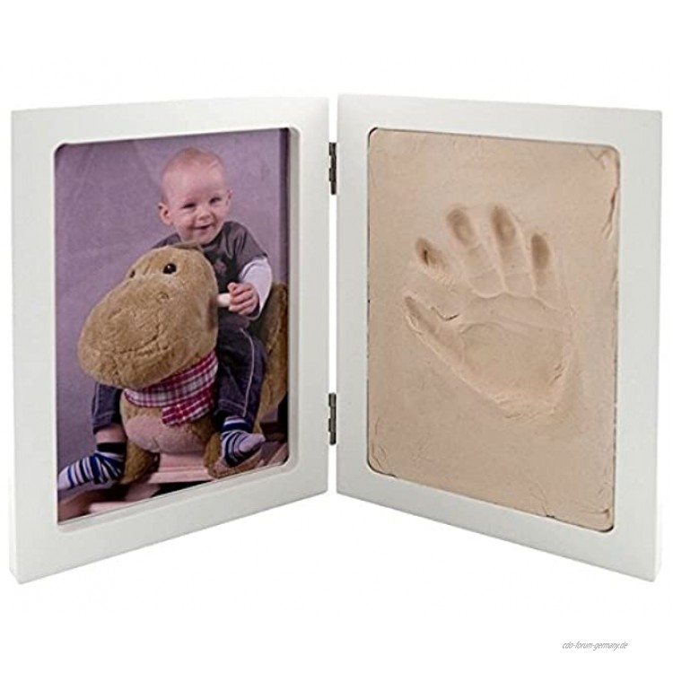 alles-meine.de GmbH 3-D Bastelset Händeabdruck + Fußabdruck Rahmen Ton Abdruck Gips gießen Kind Kinder Form Gipsformen