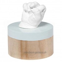 Baby Art Hochwertiges Podest aus Holz inkl. 3D Gipsabdruck Set zum Selbermachen einfach und schnell für Handabdruck oder Fußabdruck Ihres Babys My Very First 3D Sculpture on stand crystalline