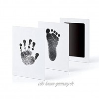 Baby Handabdruck Fußabdruck Keine Tinte Sicher und ungiftig Impressum Schwarz Für Geburt Baby Taufe Geburtstagsfeier