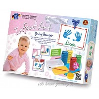 Feuchtmann 628.0821 Infant Art Body Stamper Mal- und Abdruck-Set für Babys umfangreiches 13-teiliges Baby-Set mit 4 Farben Tonpapier Stempelkissen und Schwamm für kreatives Spielen