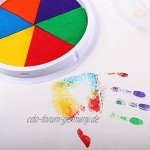 GUYAQ Baby Handprint 6 Farben Waschbar Craft Stempelkissen für Kinder Hand DIY Stempelkissen Stempel Finger Malerei Kunsthandwerk Schwamm für Kinder Geschenk,Sechs Farben