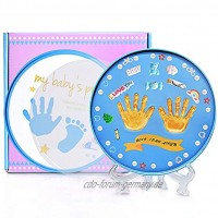 Neugeborenes Baby Handabdruck Baby Fußabdruck Andenken Kit für Mädchen und Jungen Baby Shower & Neugeborenen Geschenk ungiftig weichen Ton blau