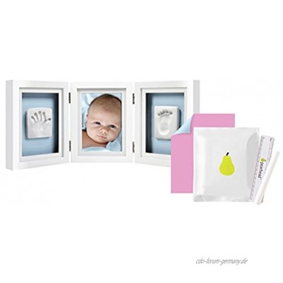 Pearhead P63006 Baby Abdruck Tischrahmen Mit inklusive Set um Handabdruck oder Fußabdruck zu erstellen weiß