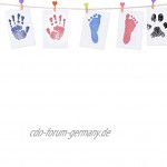ViViKaya Baby Abdruck set,[2 pcs] Babyhaut kommt nicht mit Farbe in Berührung,Baby Handabdruck und Fußabdruck Tolles Babygeschenk für Babypartyrot + Blau