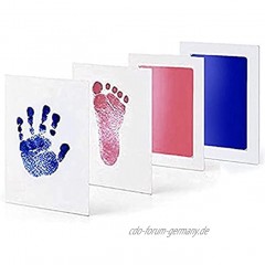 ViViKaya Baby Abdruck set,[2 pcs] Babyhaut kommt nicht mit Farbe in Berührung,Baby Handabdruck und Fußabdruck Tolles Babygeschenk für Babypartyrot + Blau