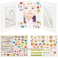 Your Design Baby Abdruck: 3-teiliger Rahmen für Babyfoto und 2 Gipsabdrücke 48,5 x 21 cm Fußabdruck-Bilderrahmen