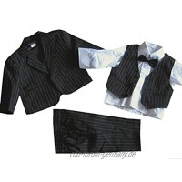 5tlg. Taufanzug Baby-Anzug Nadelstreifen schwarz Gr. 86 = ca. 18 Monate
