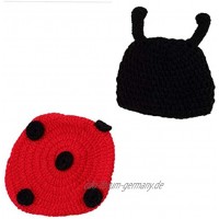Aiyrchin Baby-Fotografie Kostüm Outfits Crochet Beetle Hut Caps Foto Prop Kleidung für Neugeborene 2ST